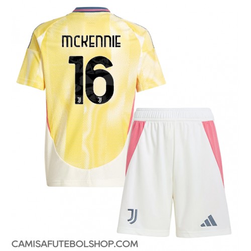 Camisa de time de futebol Juventus Weston McKennie #16 Replicas 2º Equipamento Infantil 2024-25 Manga Curta (+ Calças curtas)